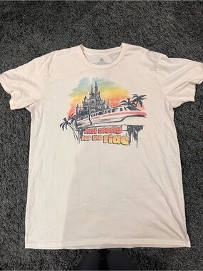 Walt Disney World Just Along for the Ride Monorail White T-Shirt Mens XL Iconic